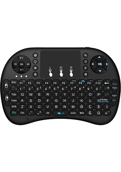 Kablosuz Bluetooth Mini Türkçe Klavye Mouse Smart Tv Box - Siyah
