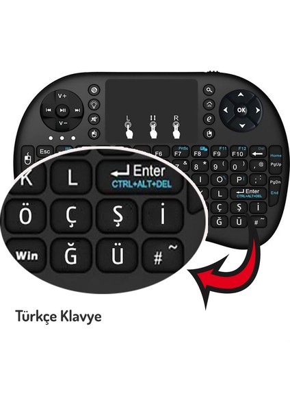 Kablosuz Bluetooth Mini Türkçe Klavye Mouse Smart Tv Box - Siyah fiyatları
