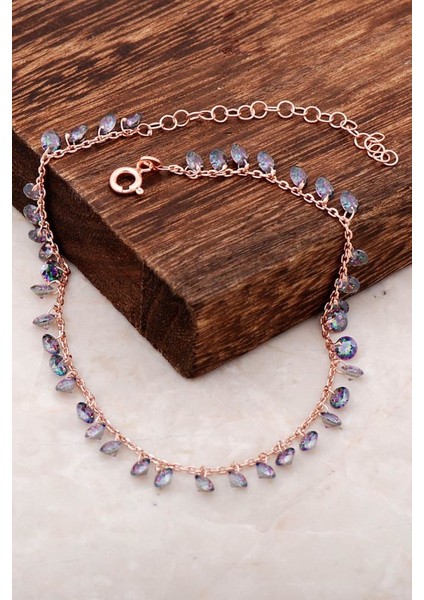 Mistik Topaz Taşlı Rose Gümüş Halhal 201 fiyatları