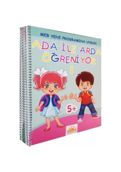 Ada ile Arda Öğreniyor 5+ Yaş Eğitim Seti 10 Kitap