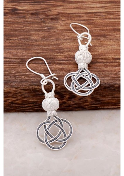 Kazaziye İşlemeli Tasarım Elişi Gümüş Küpe 4227 modelleri