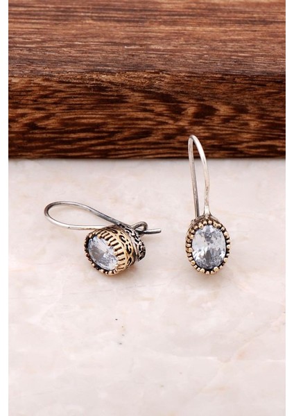 Quartz Taşlı Elişi Tasarım Gümüş Küpe 4247