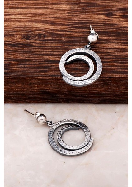 Yaşam Boşluğu Tasarım Elişi Gümüş Küpe 4271