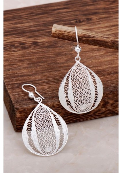 Damla Tasarım Telkari Gümüş Küpe 4605