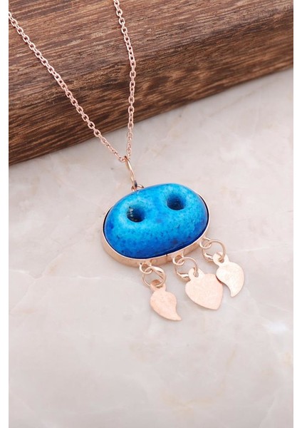 Süryani Nazar Boncuğu Rose Gümüş Kolye 2131