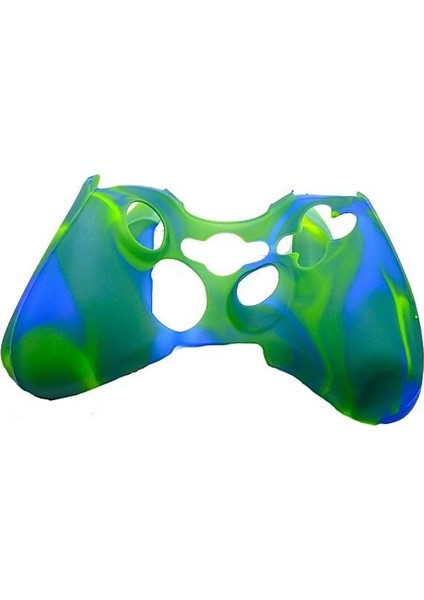 Microsoft Xbox 360 Joystick Gamepad Silikon Kılıf Kamuflaj Mavi Yeşil