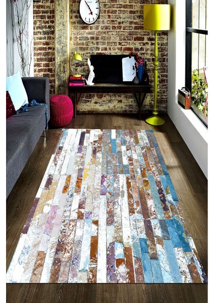 Kaymaz Taban Yıkanabilir Duvar Kağıdı Sanatsal Desenli Dijital Baskılı Halı