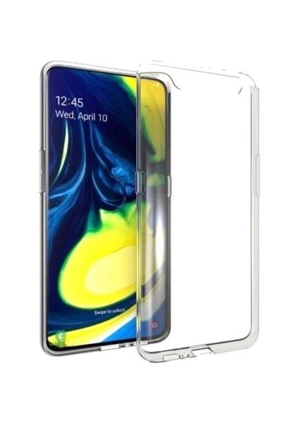 Samsung Galaxy A80 İnce Şeffaf Kılıf - Şeffaf Beyaz