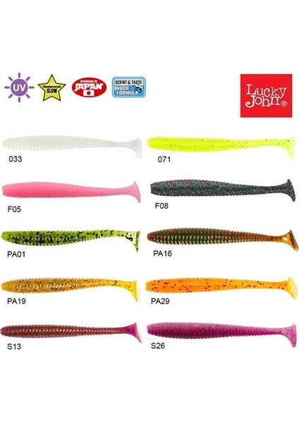 S-Shad Tail 7,11Cm 7 Adet Silikon Yem modelleri