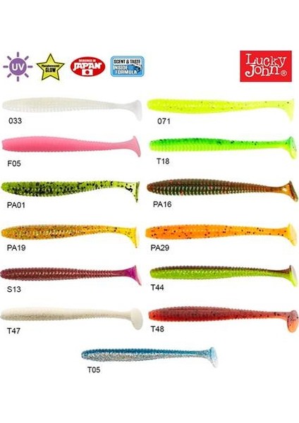 S-Shad Tail 9,65Cm 5 Adet Silikon Yem modelleri