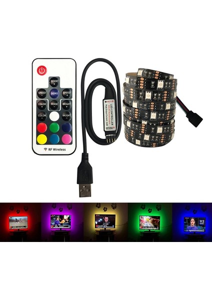 Triline Tv Arkası Silikonlu Kumandalı Rgb Şerit LED 16 Renk 5 m