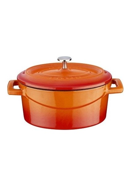 Döküm Mini Tencere Oval Çap10 cm Trendy Turuncu