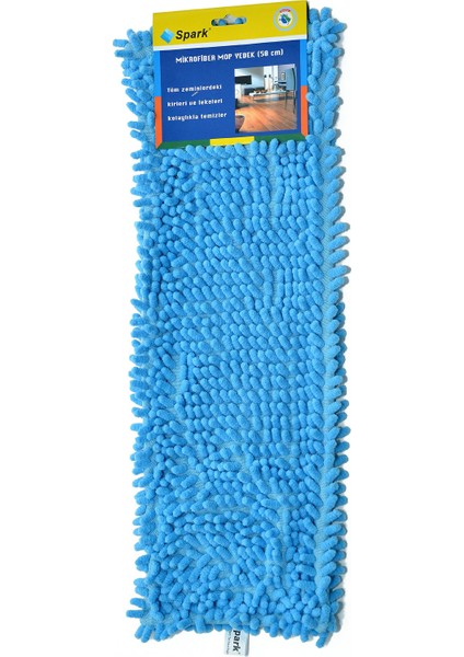 1050 (4' Lü) Nemli Makarna Mop Ucu Mikrofiber Şönil Paspas Yedeği 50 Cm. Mix Renkler (4 Adet)