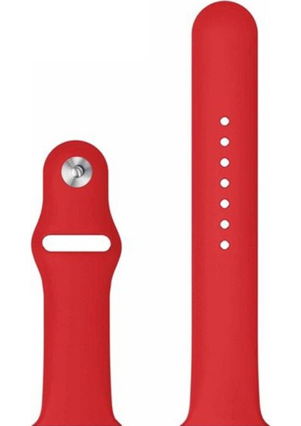 Apple Watch Uyumlu Seri 5 44 mm Için Silikon Kordon Kayış - Kırmızı