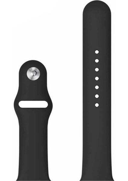 Apple Watch Uyumlu Seri 5 44 mm Için Silikon Kordon Kayış - Siyah