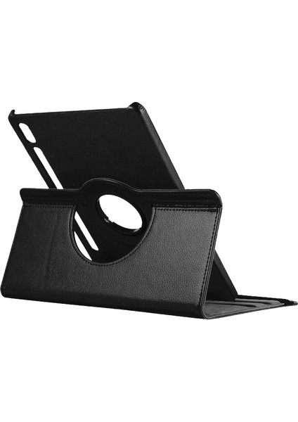 Samsung Galaxy Tab S6 10.6 T860 T867 360 Derece Döner Standlı Deri Kılıf Siyah