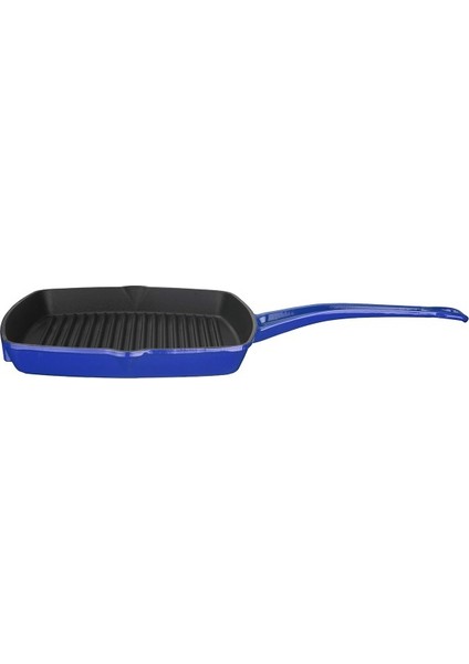 Döküm Grill Tava 26 x 26 cm Metal Saplı Mavi