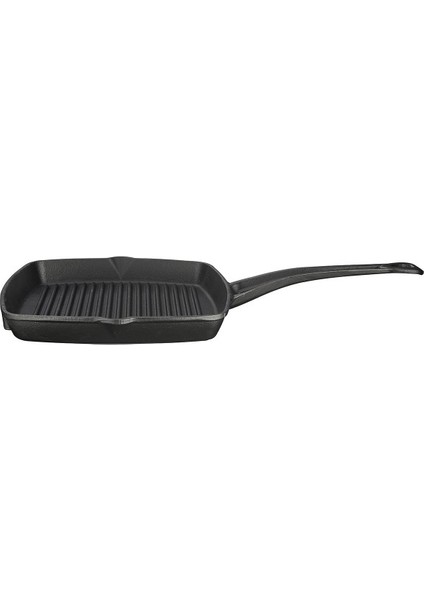 Döküm Grill Tava 26 x 26 cm Metal Saplı Siyah