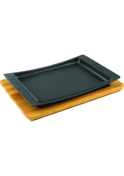 Döküm Servis Tabağı 36 x 24 cm Ahşap Altlıklı