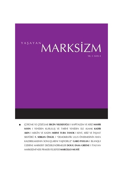 Yaşayan Marksizm Yıl: 3 Sayı: 4