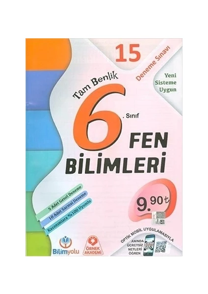 Bilgiyolu Yayınları 6. Sınıf Fen Bilimleri Tam Benlik 15 Deneme Sınavı