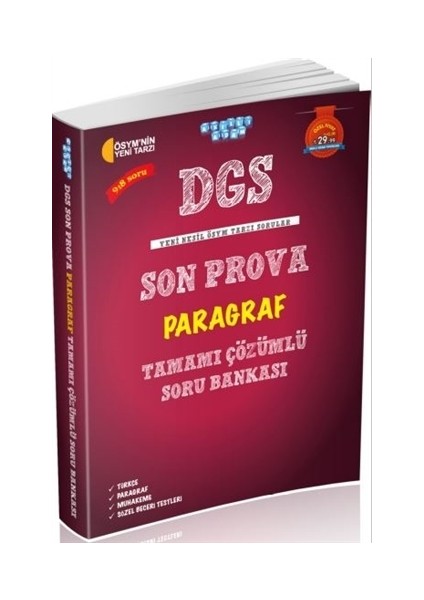 DGS Son Prova Paragraf Tamamı Çözümlü Soru Bankası