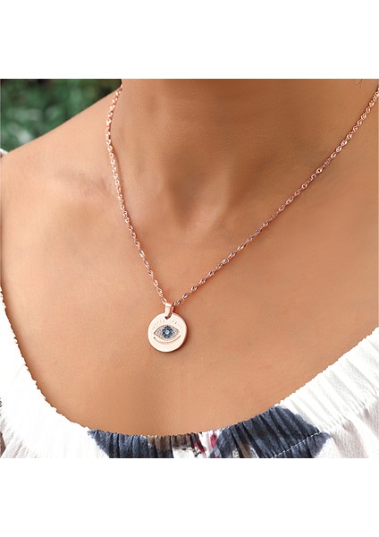 Silver 925 Ayar Gümüş Singapur Zincir Mistik Tılsım Göz Kolye
