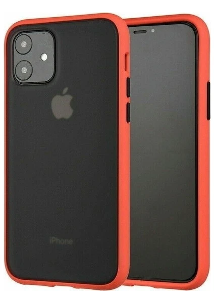 Tekno Gurup Benks Apple iPhone 11 Kılıf Mat Sert Korumalı Tank Silikon Kılıf - Kırmızı