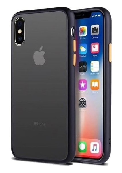 Tekno Gurup Benks Apple iPhone XS Kılıf Mat Sert Korumalı Tank Silikon Kılıf - Siyah + Tam Kaplayan 6D Nano Ekran Koruyucu