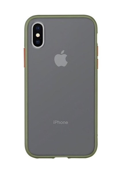 Tekno Gurup Benks Apple iPhone XS Max Kılıf Mat Sert Korumalı Tank Silikon Kılıf - Yeşil + Full Body Ekran Koruyucu