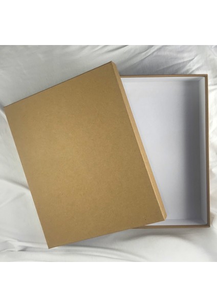 Kraft Karton Hediye Kutu Süslü 31 x 25 x 6 cm modelleri