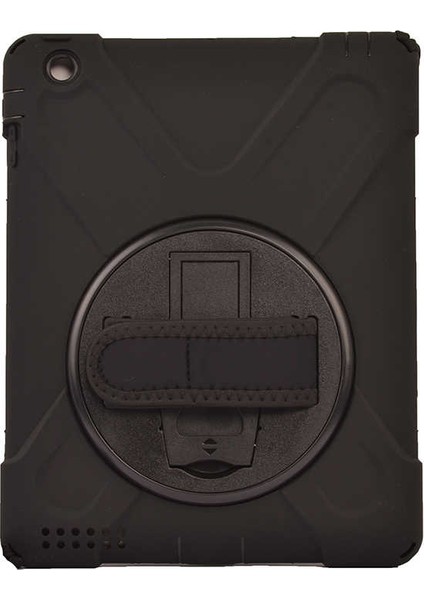 Apple iPad Air 2. Nesil 9.7 inç (2014) Defender Shoulder Strap Askılı Kılıf (A1566/A1567) Siyah