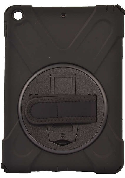 Apple iPad Mini 4. Nesil 9.7 inç (2015) Defender Shoulder Strap Askılı Kılıf (A1538/A1550) Siyah