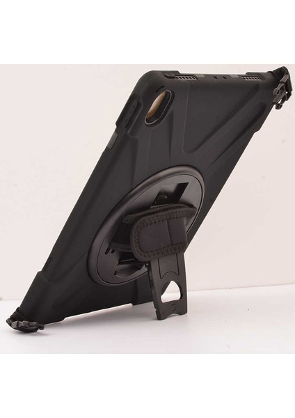 Apple iPad Pro 11 inç 1. Nesil (2018) Defender Shoulder Strap Askılı Kılıf (A1980/A2013/A1934/A1979) Siyah
