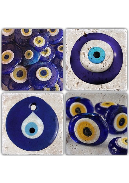 Doğaltaş Bardak Altlığı 4'lü Set 10 x 10 cm