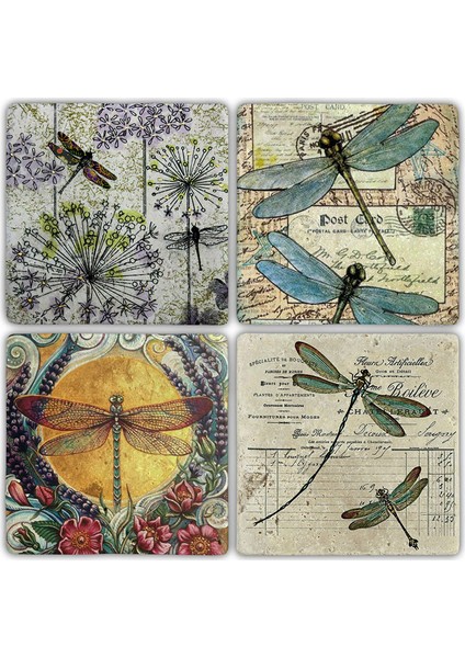 Doğaltaş Bardak Altlığı 4'lü Set 10 x 10 cm