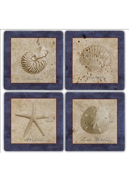 Doğaltaş Bardak Altlığı 4'lü Set 10 x 10 cm