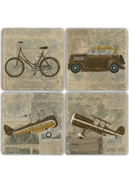 Doğaltaş Bardak Altlığı 4'lü Set 10 x 10 cm