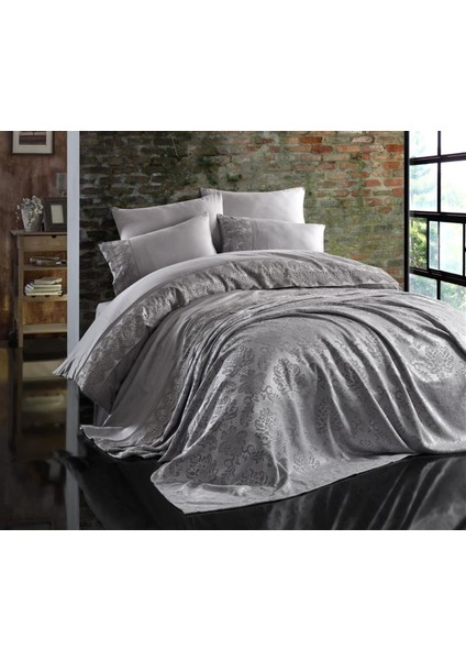 Çift Kişilik Nevresim Takimi ve Pike Set Valeria Gri