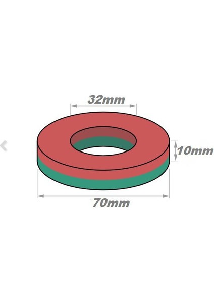 1 Adet 70 mm x D32 mm x 10 mm Ferrit Kömür Seramik Halka Mıknatıs fiyatları