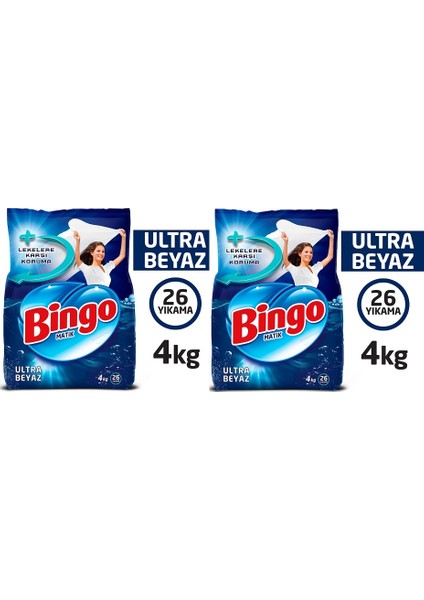Ultra Beyaz Toz Çamaşır Deterjanı 8 kg ( 2 x 4 kg )