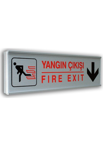 Alumınyum Plate Levha YANGIN ÇIKIŞ DEVAM 7X25 cm