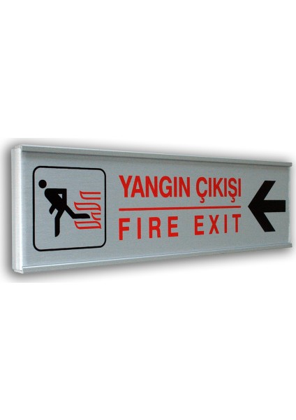 Alumınyum Plate Levha YANGIN ÇIKIŞI SOL 7X25 cm