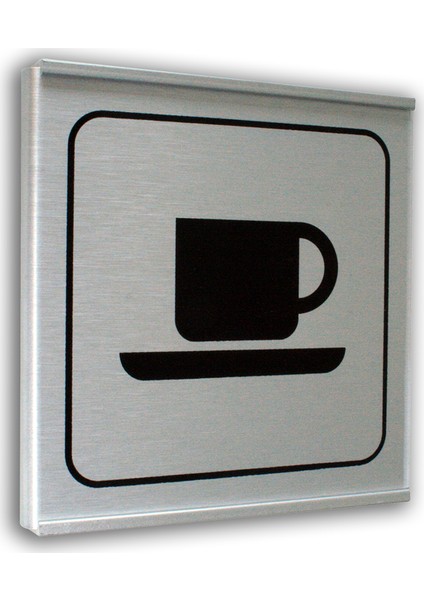 Alumınyum Plate Levha ÇAY/KAHVE Salonu Sembol 12 x 12 cm