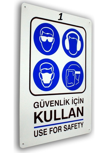 Metal Iş Güvenliği Levha GÜVENLİK İÇİN KULLAN 25,5 x 36 cm