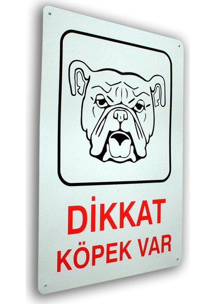 Metal Iş Güvenliği Levha DİKKAT KÖPEK VAR 25,5 x 36 cm