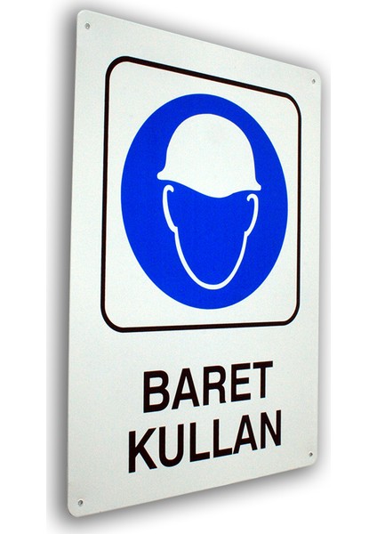 Metal Iş Güvenliği Levha BARET KULLAN 25,5 x 36 cm