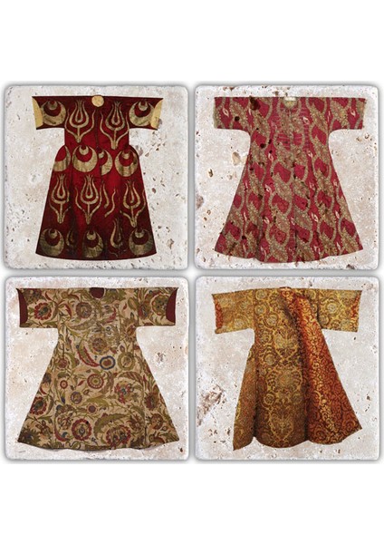 Doğaltaş Bardak Altlığı - 4'lü Set 10 x 10 cm