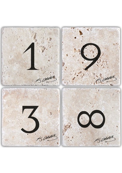 Doğaltaş Bardak Altlığı - 4'lü Set 10 x 10 cm