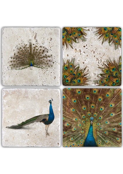 Doğaltaş Bardak Altlığı - 4'lü Set 10 x 10 cm